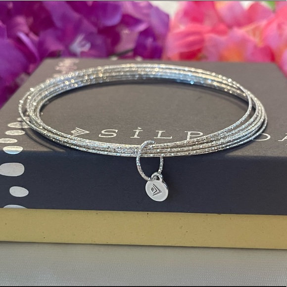 Silpada Sterling Silver ‘Lasting Impression’ Bangle Bracelet Set B3008 - Picture 4 of 16